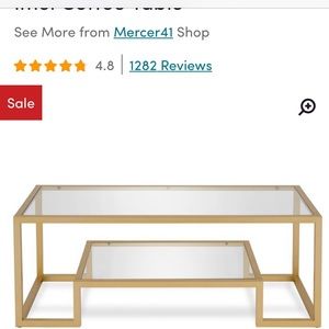 Gold square coffee  table